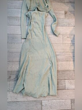 Free People Sage Green Ribbed Maxi Dress